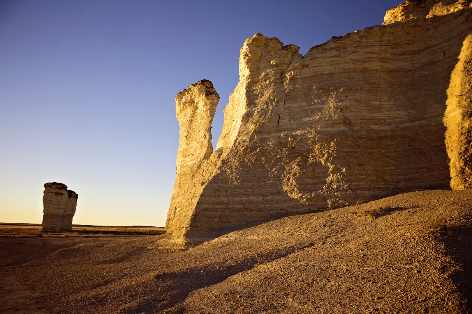 Sunset at Monument Rocks in Gove County Kansas