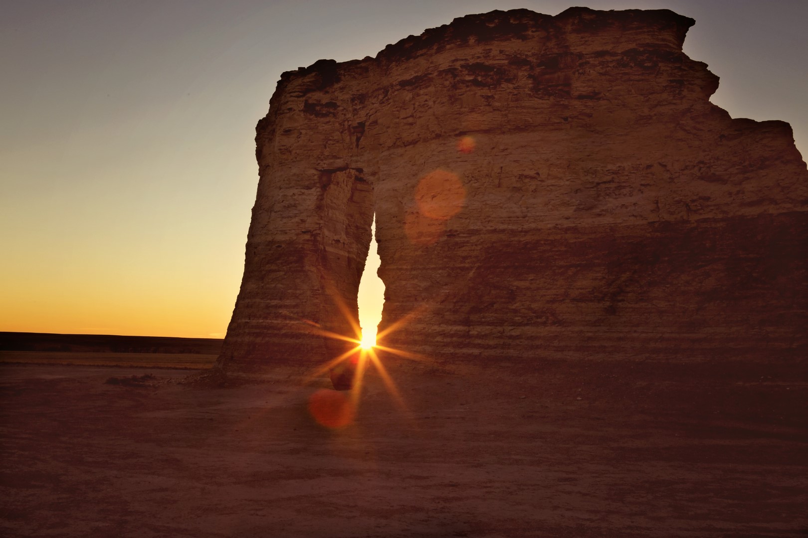 Sunset at Monument Rocks in Gove County Kansas
